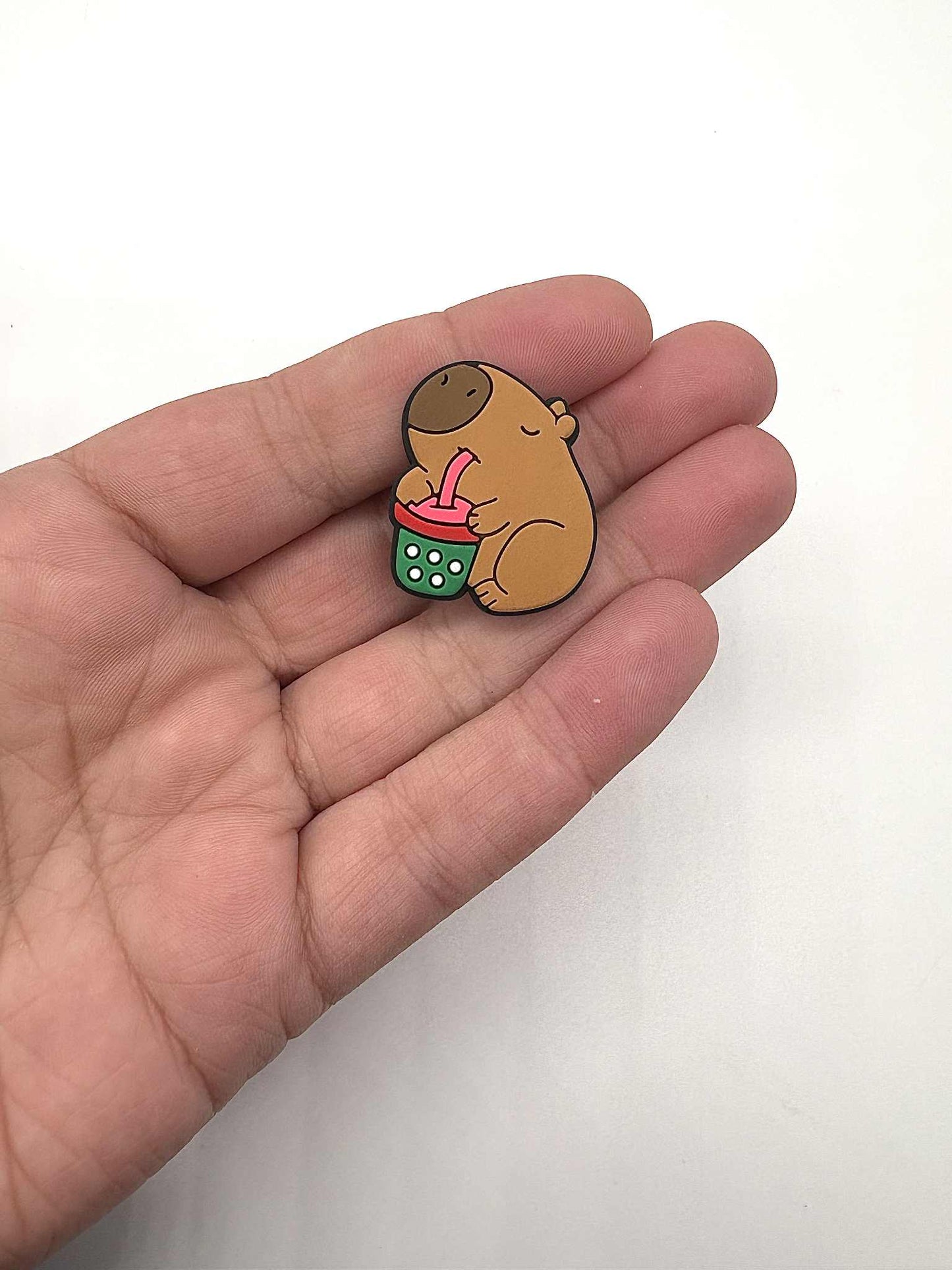 Capy With Juice Cup Shoe Charm