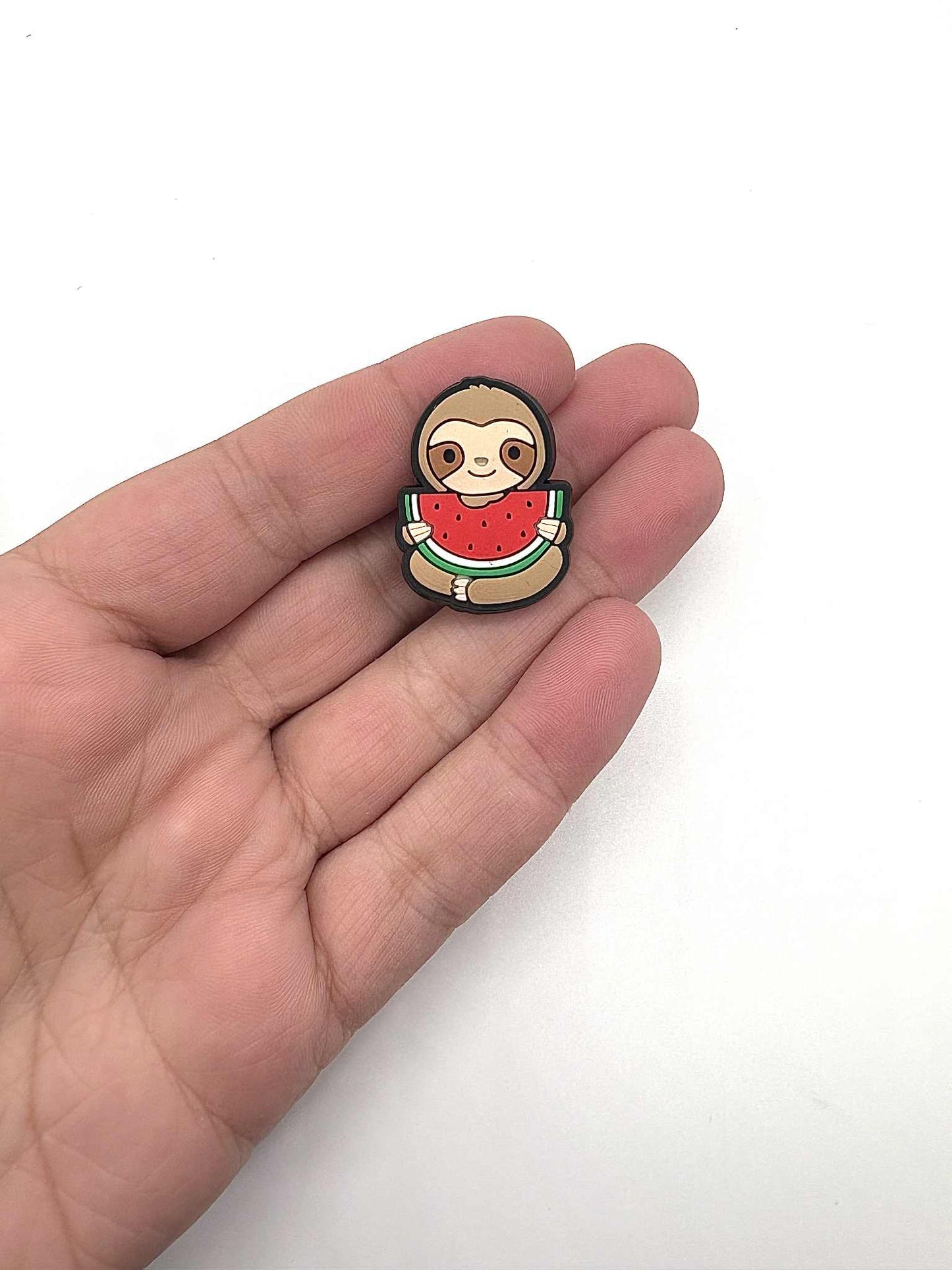 Watermelon Slice Sloth Shoe Charm