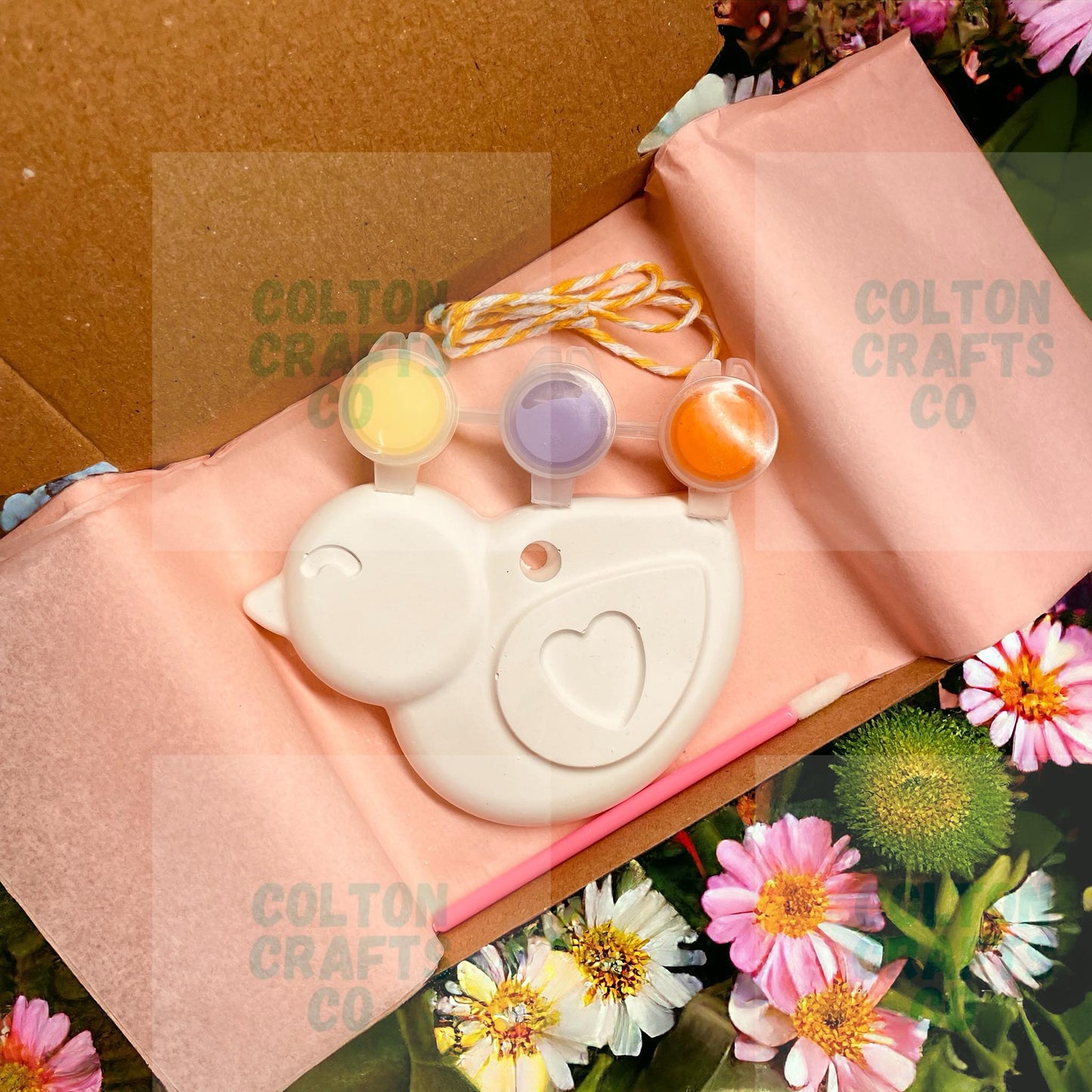 Chick *Hanging Ornament* Easter Craft Box with 3 paints