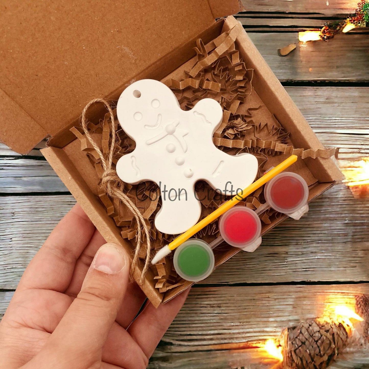 Christmas Hanging Ornament | Gingerbread Man, Woman, Tree or House Paint Kit, Christmas Eve box fillers for Kids | Stocking Fillers | Christmas Tree Decorations
