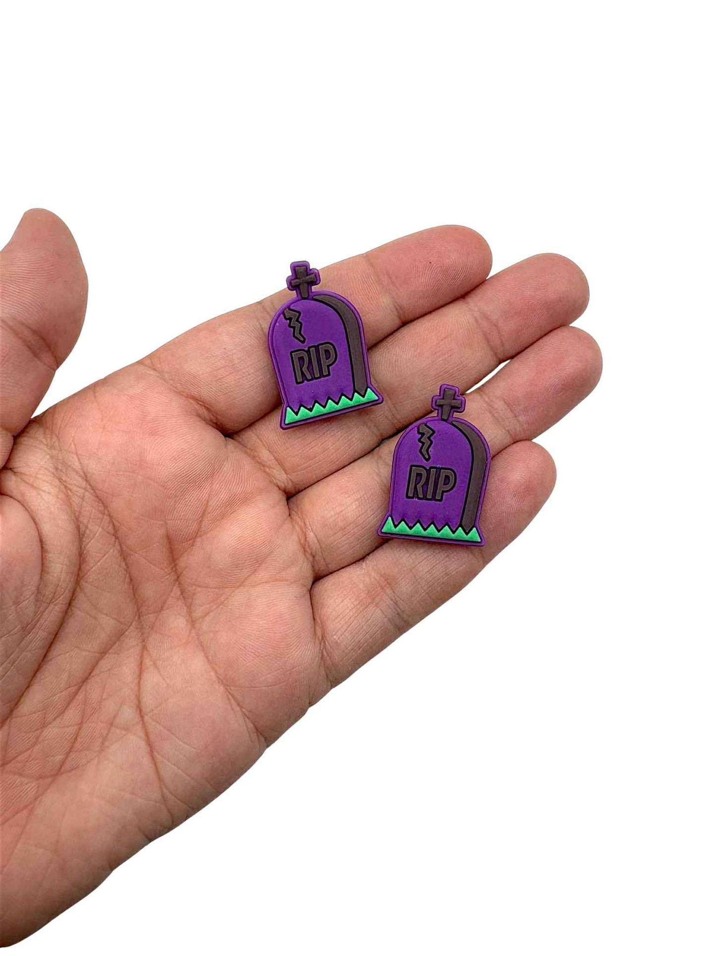 Purple RIP Gravestone Shoe Charm