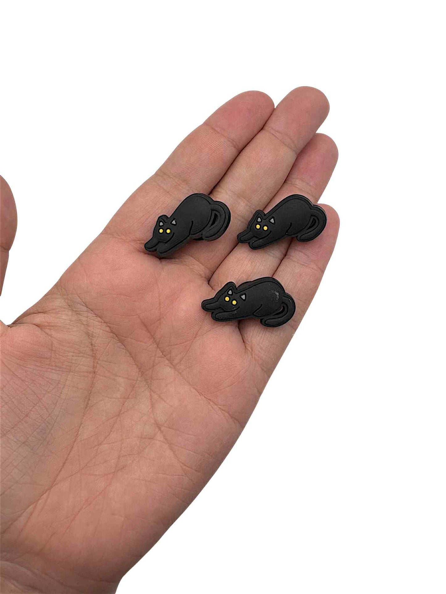 Laying Down Black Cat Shoe Charm