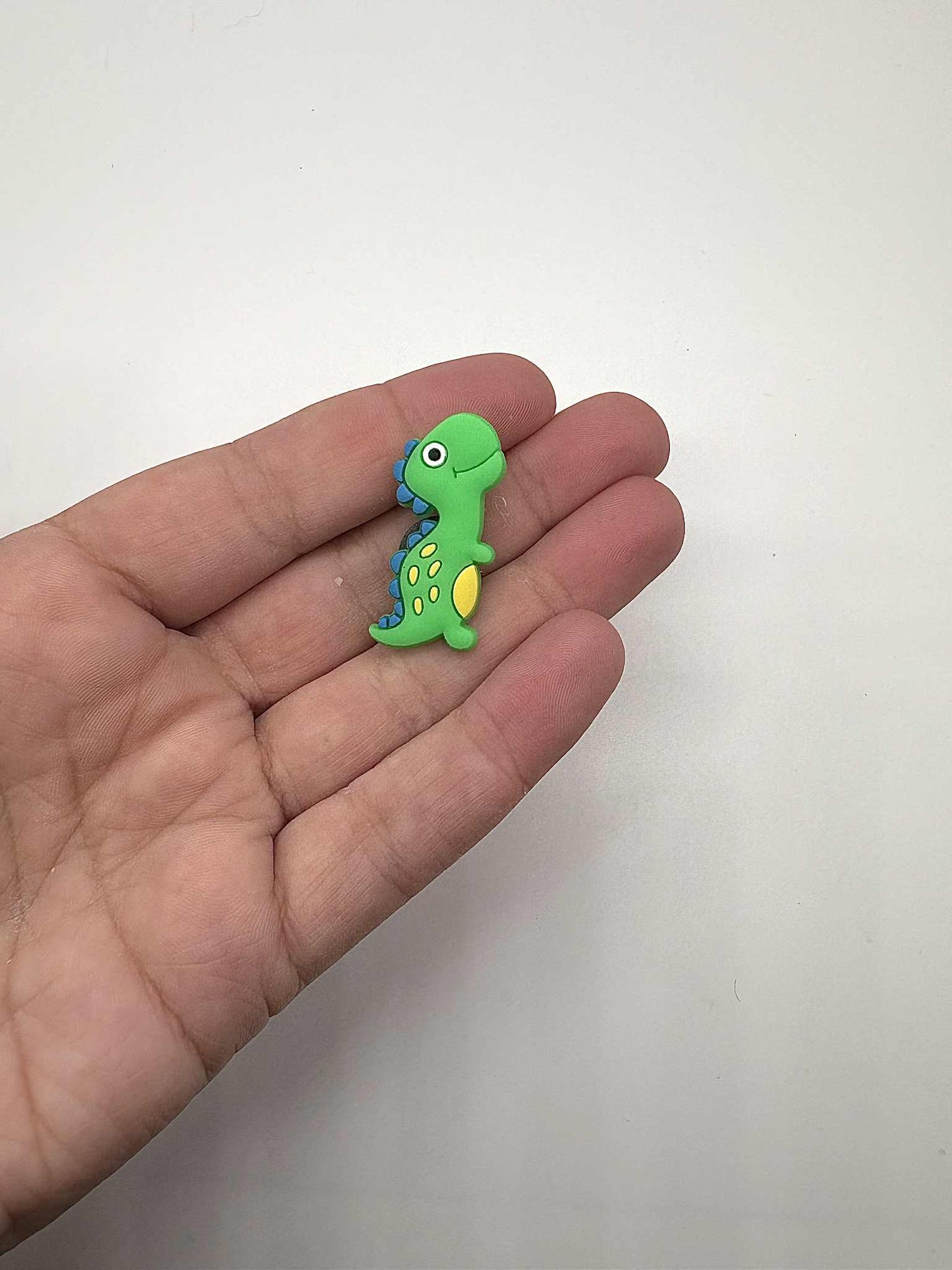 Green Dinosaur with Blue Spine Shoe Charm