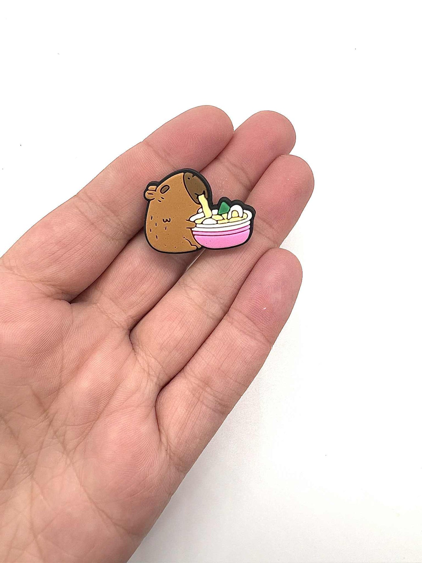 Capybara Eating Noodles Shoe Charm