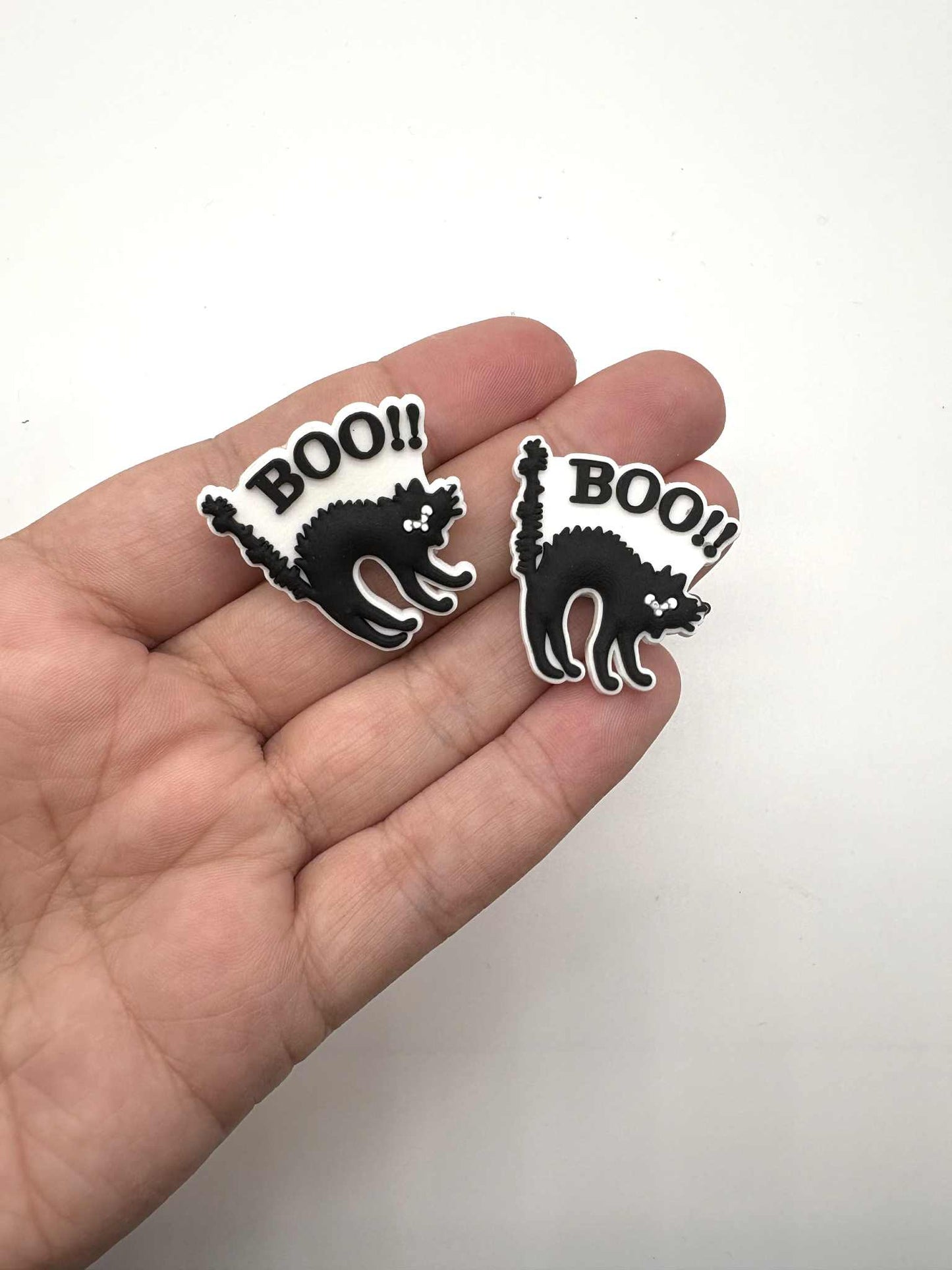 Halloween Boo Cat Shoe Charm