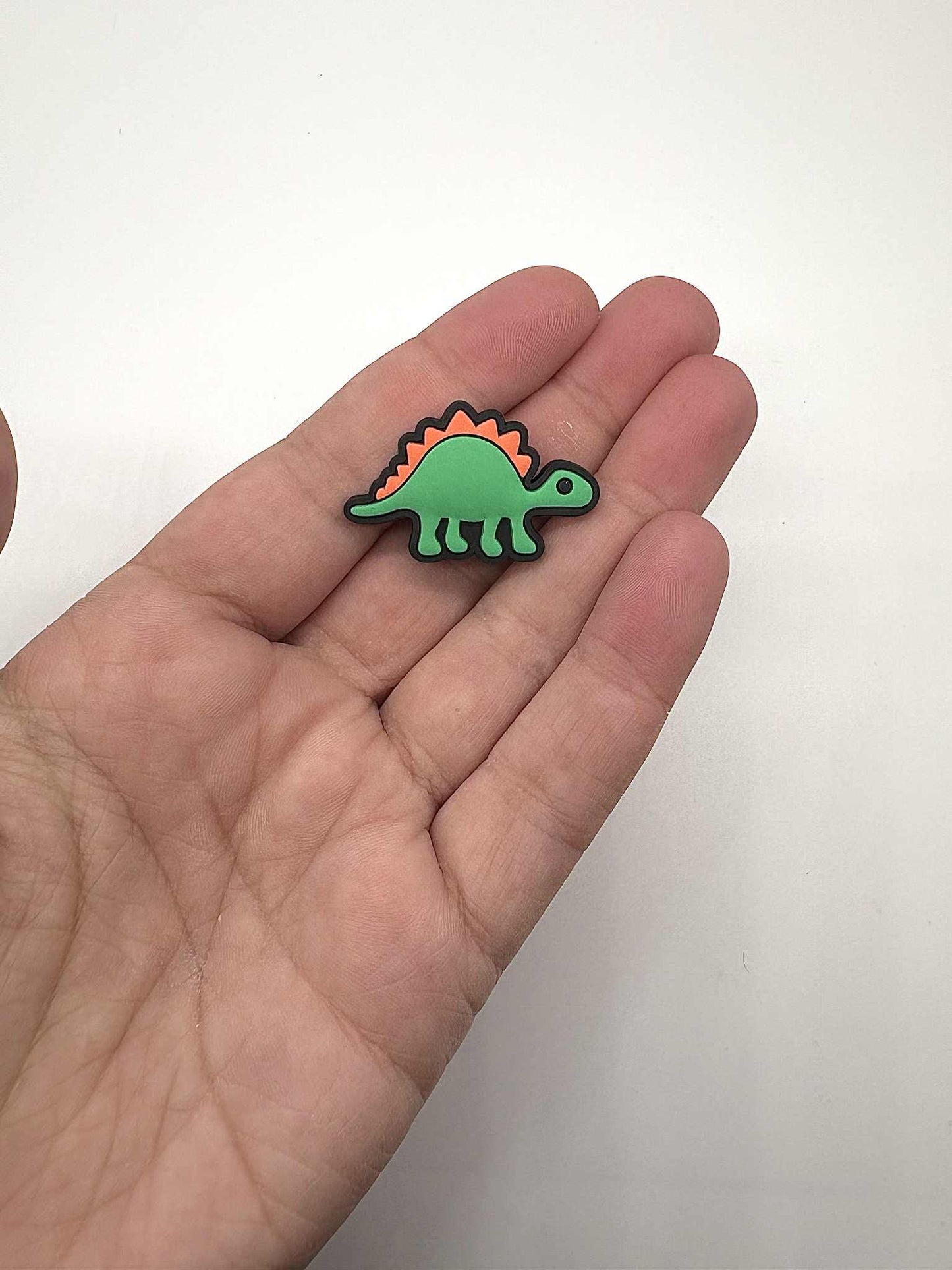 Green and Orange Steggo Dinosaur Shoe Charm