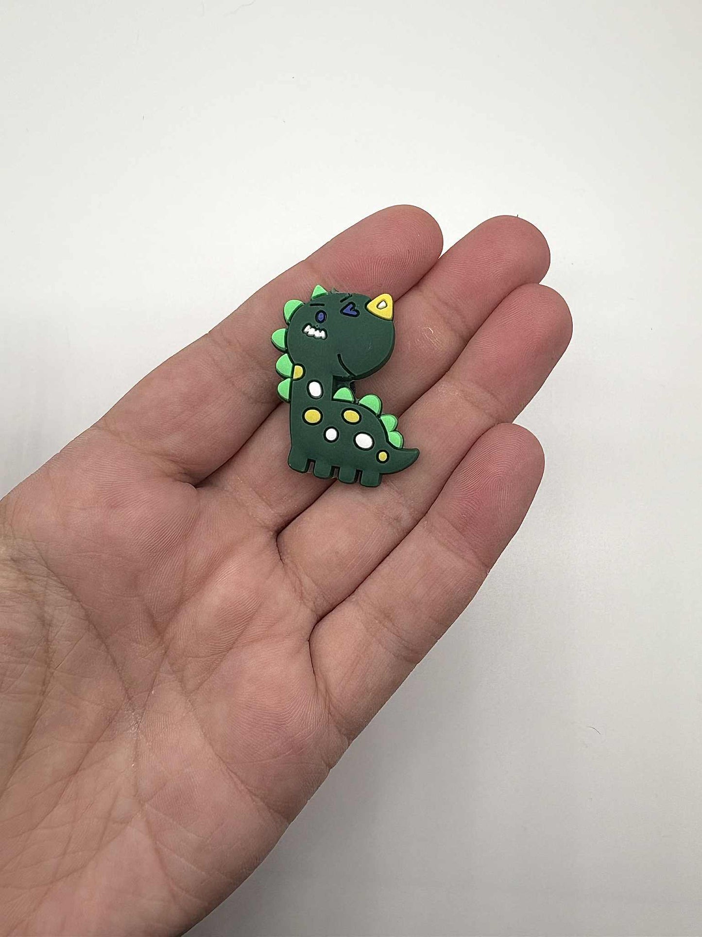 Rounded Green Dinosaur Shoe Charm
