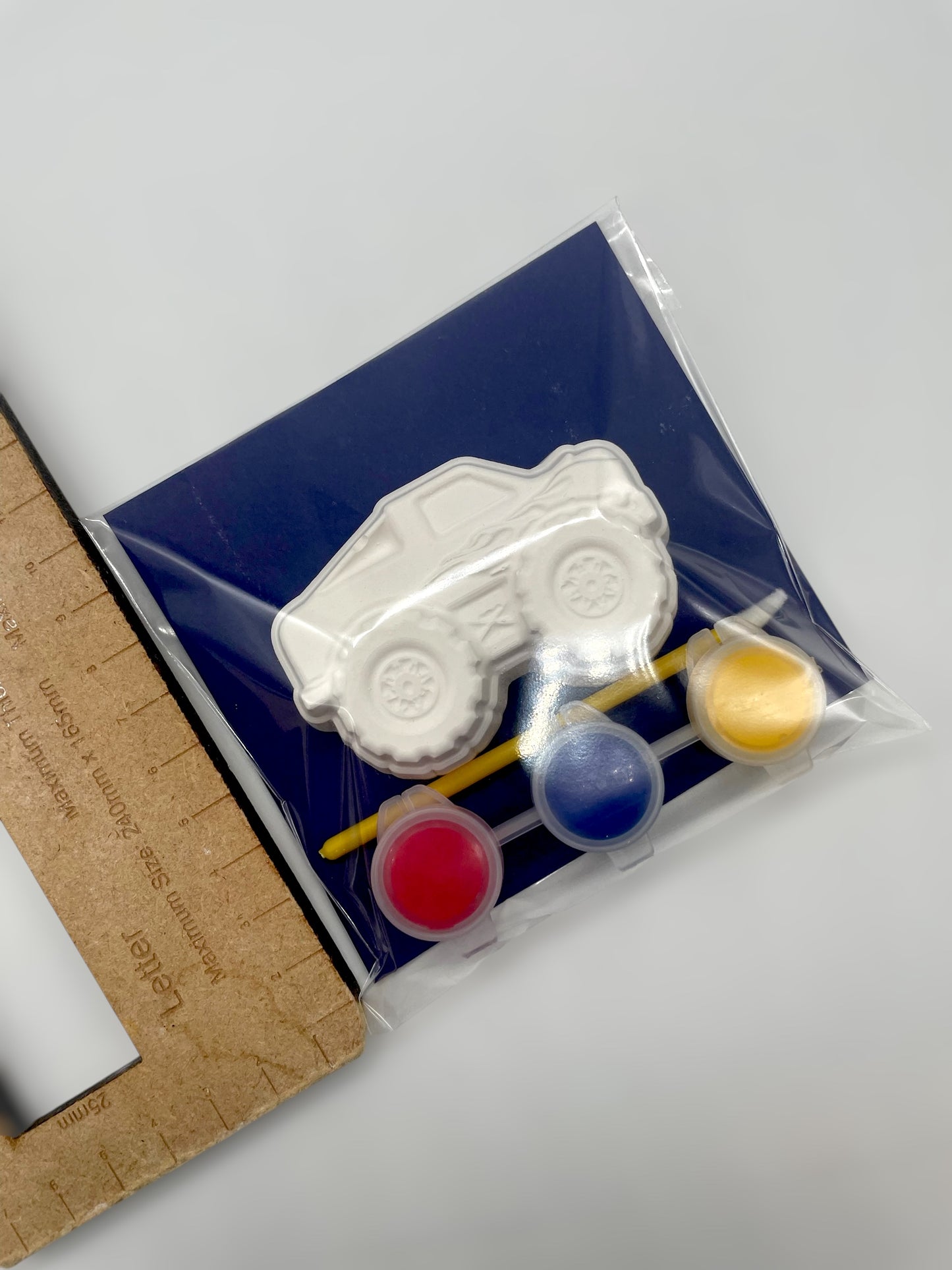 Medium Sized Monster Truck Party Bag Size with 3 paints Trucks - Transport - Party Favours - Paint DIY Kit