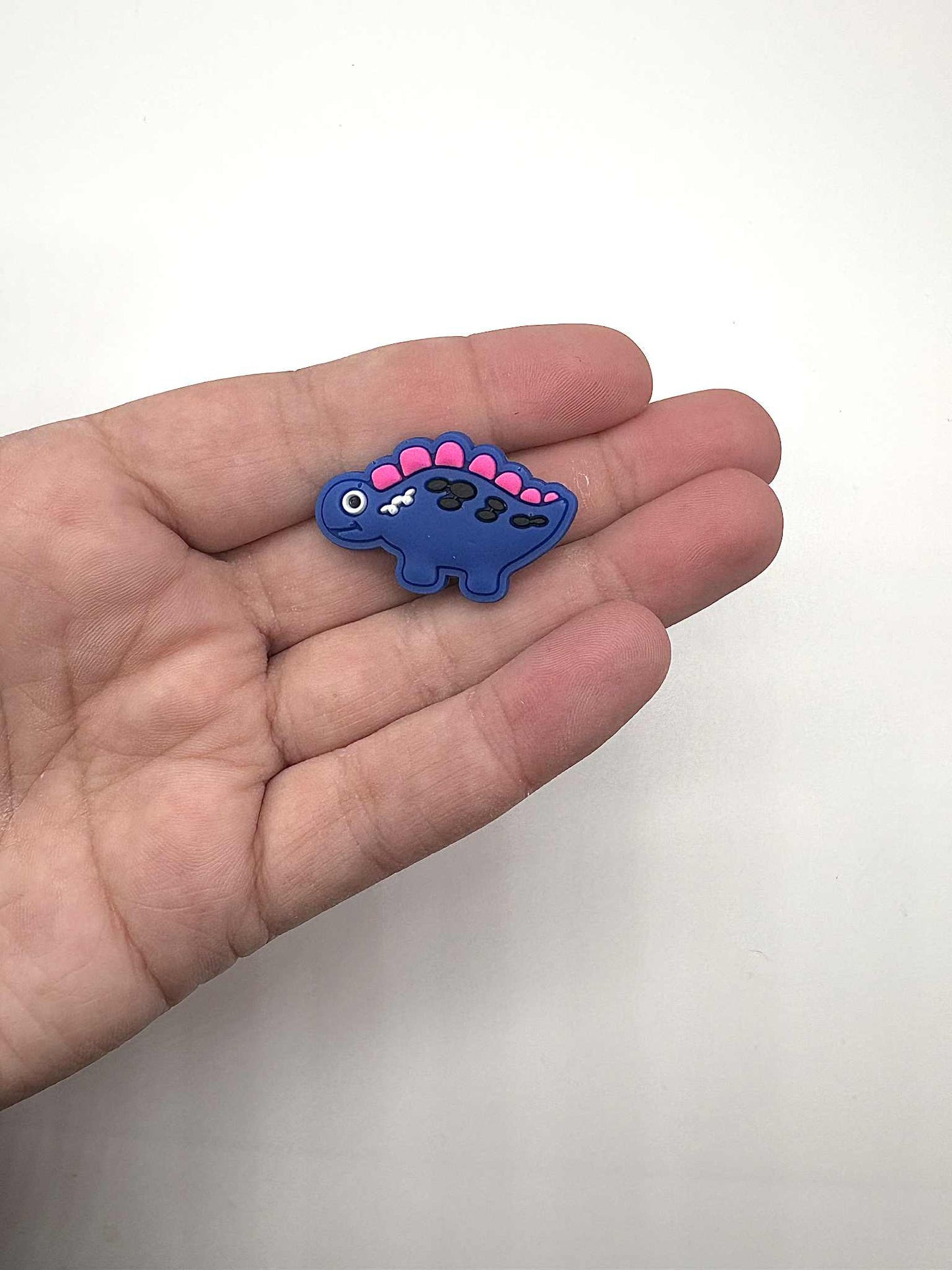 Blue and Pink Dinosaur Shoe Charm