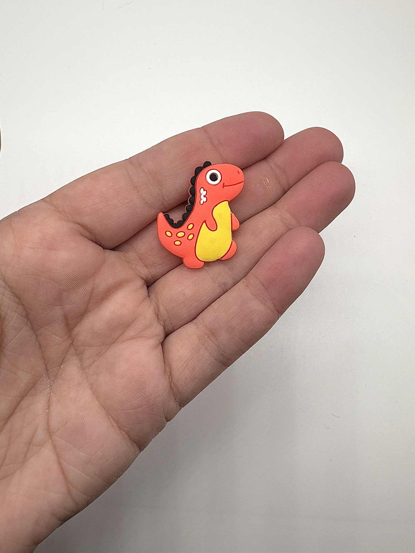 Orange with Black Spine Dinosaur Shoe Charm