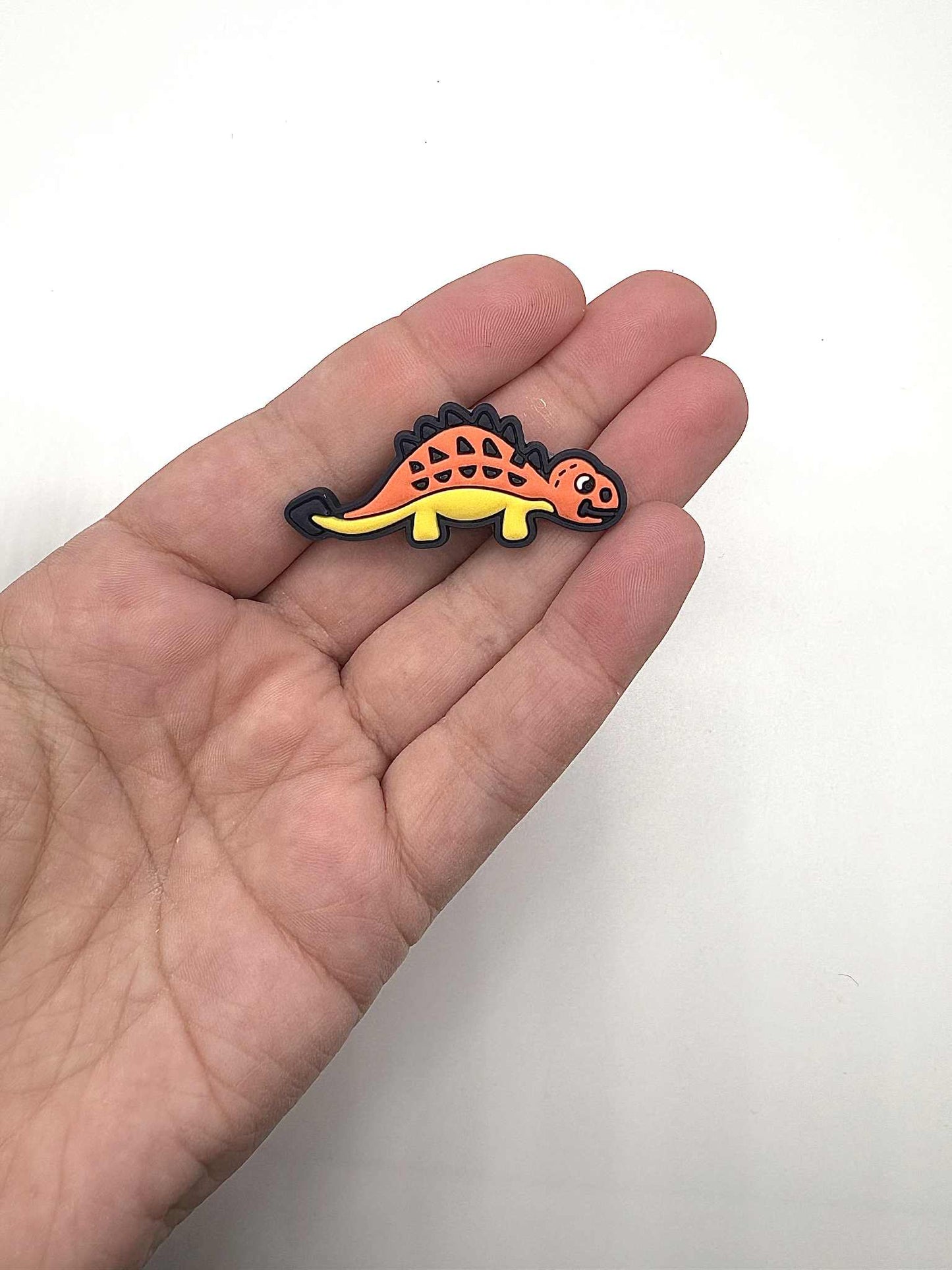 Orange and Black Dinosaur Shoe Charm
