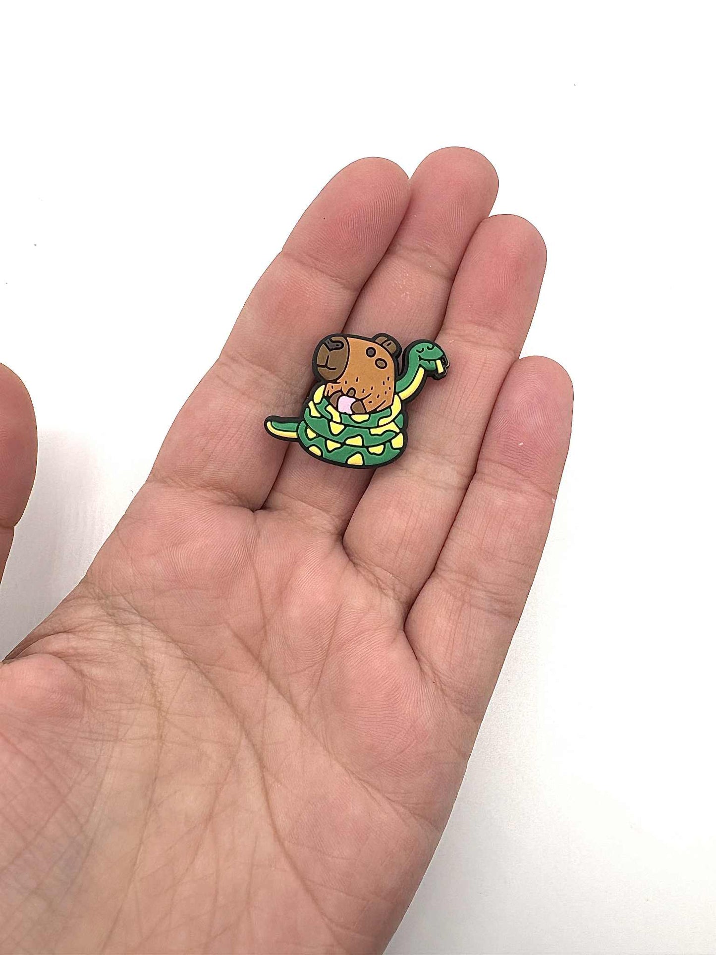 Capybara With Snake Shoe Charm