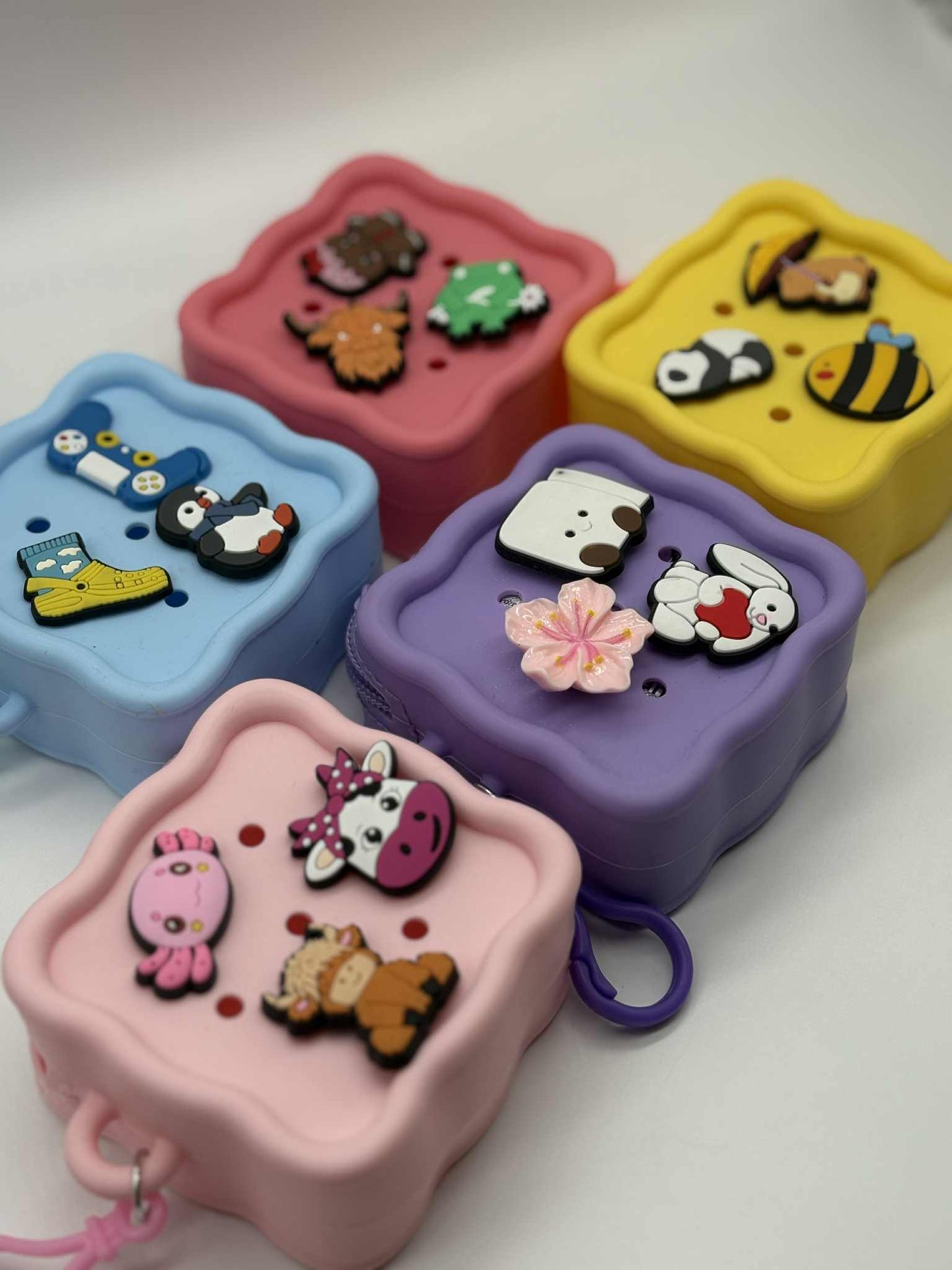 Silicone Charm-able Coin Bags (Square)