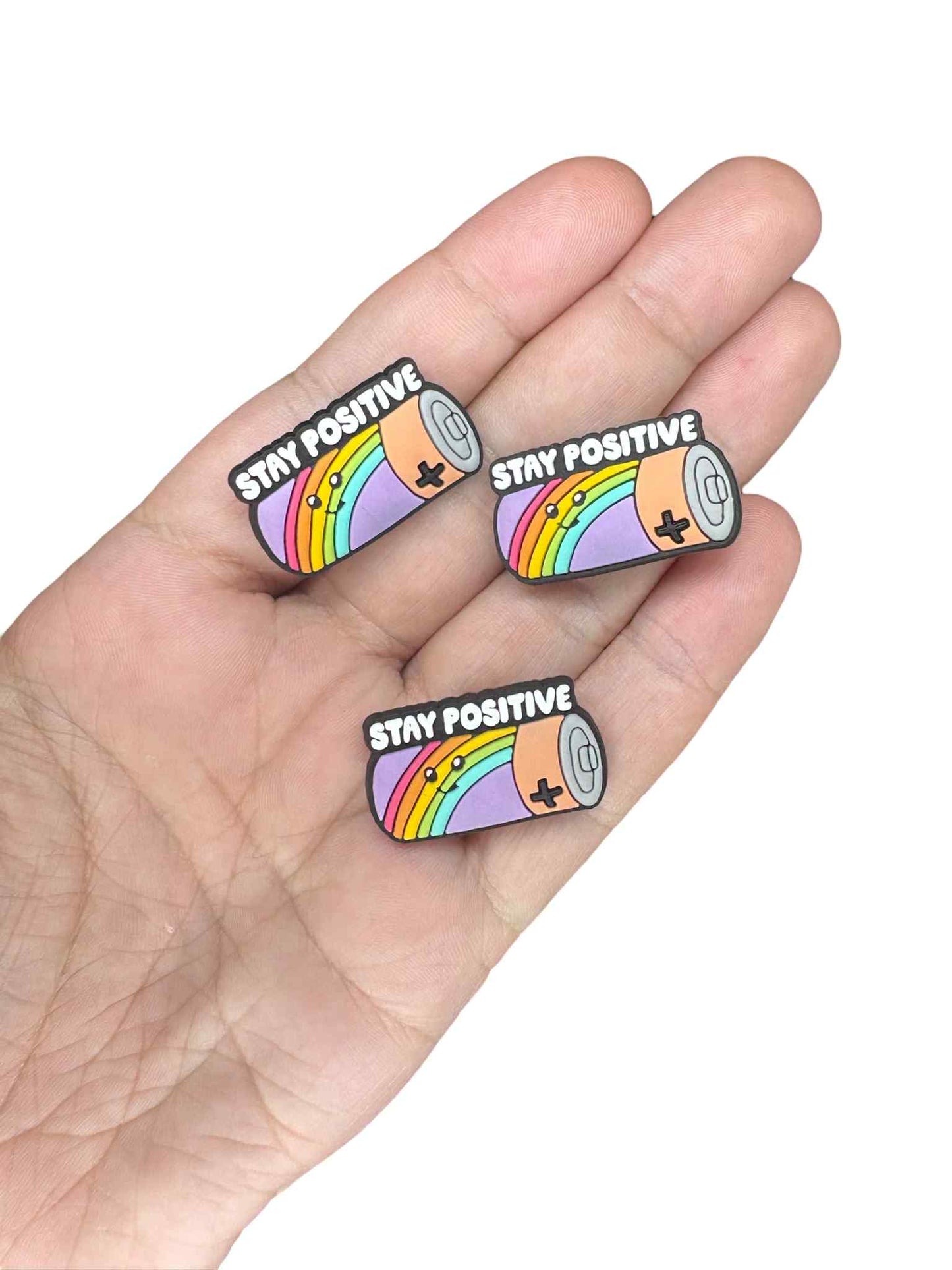 Stay Positive Battery Shoe Charm