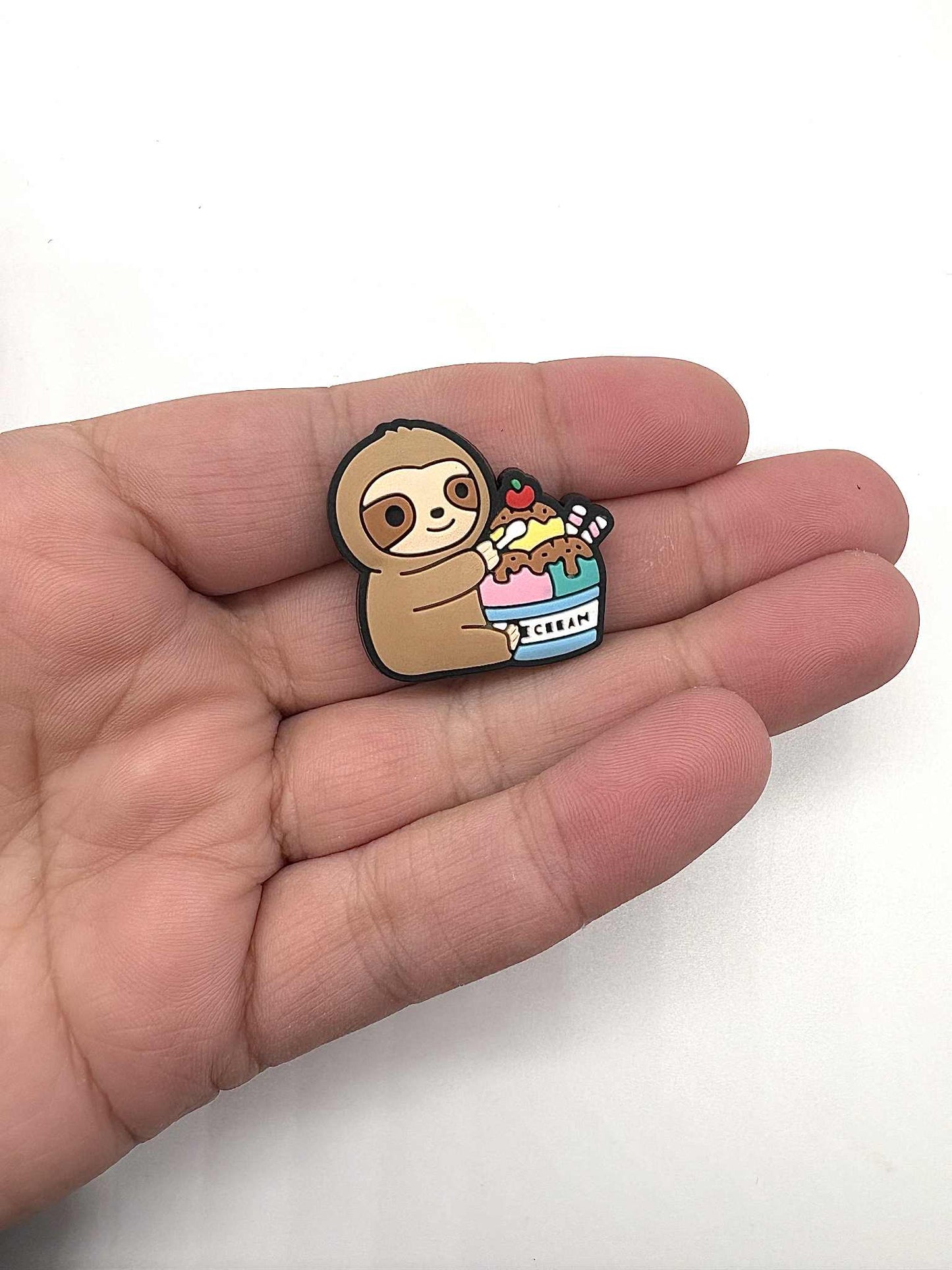 Sloth Eating Ice Cream Shoe Charm