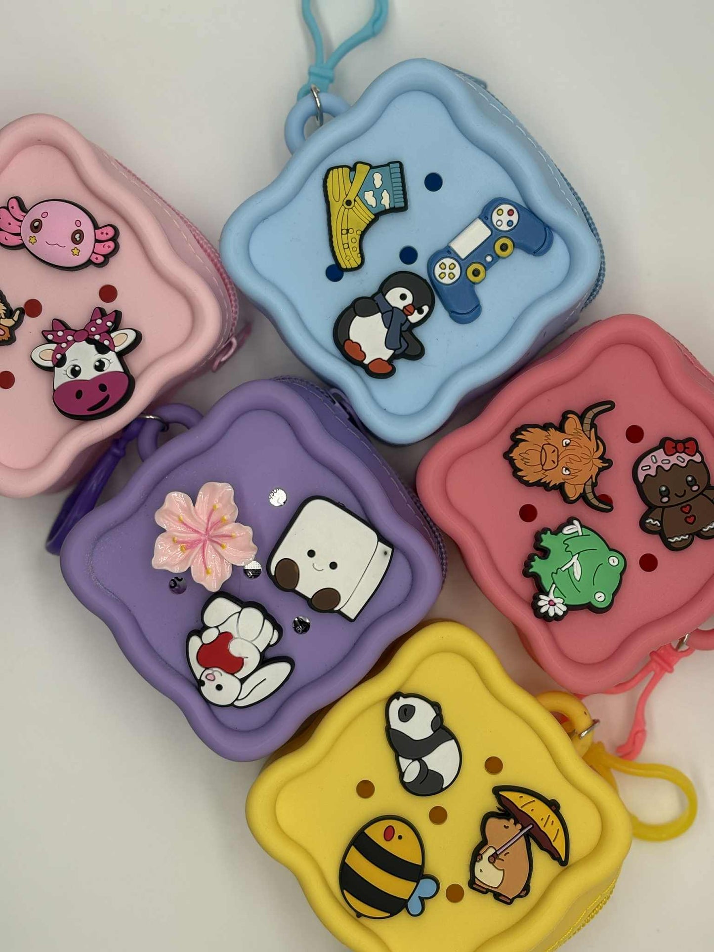 Silicone Charm-able Coin Bags (Square)