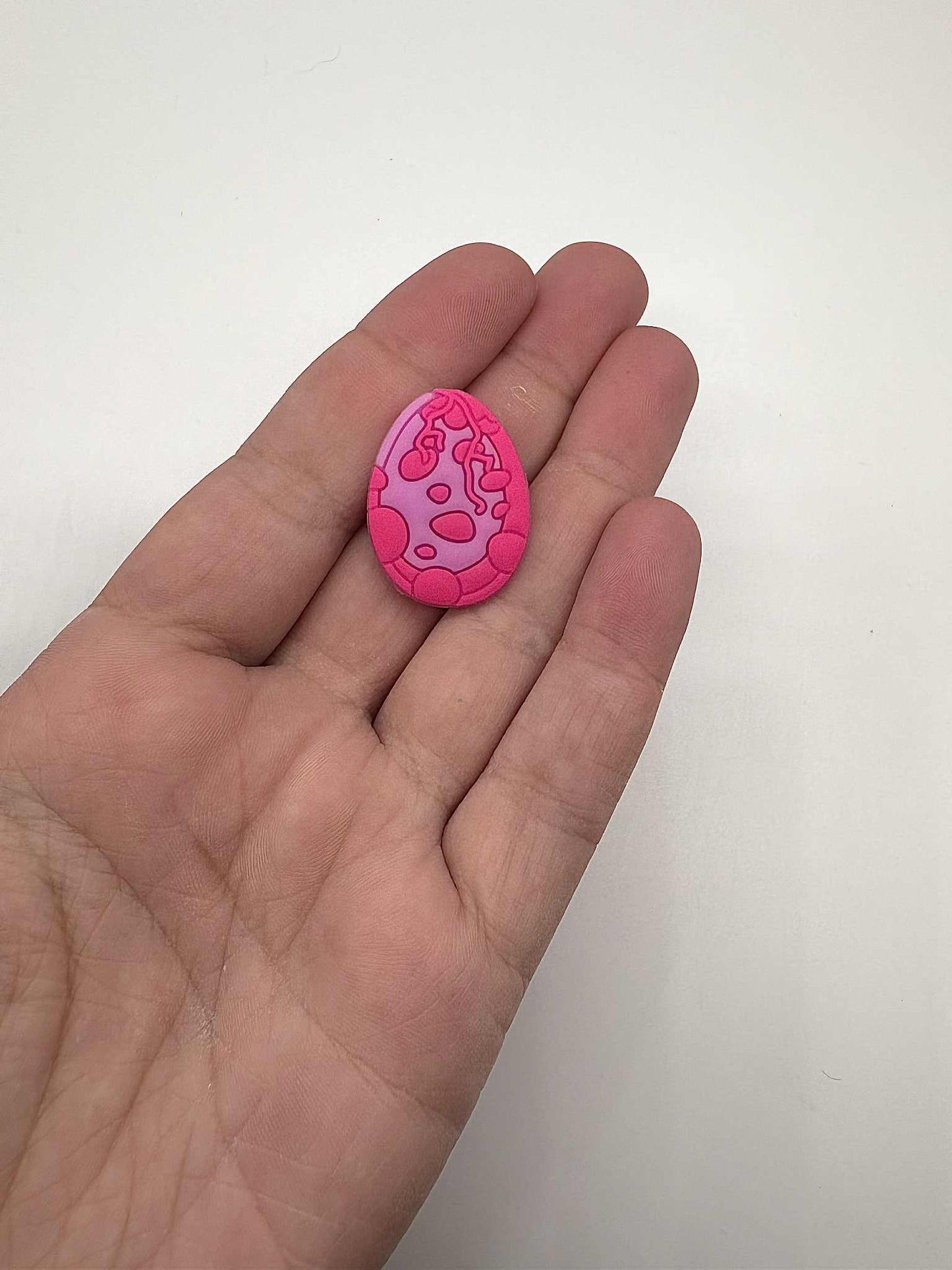 Pink Dinosaur Egg Shoe Charm