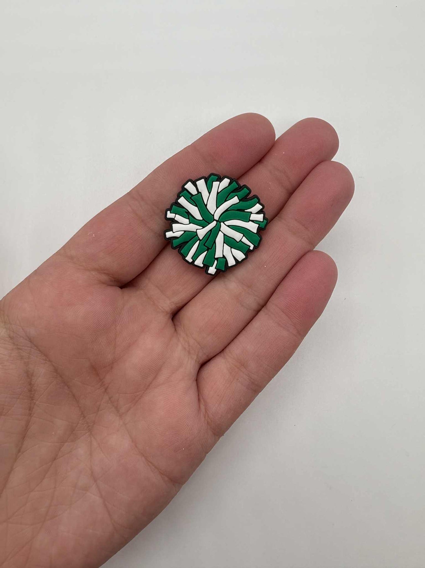 Green Cheerleading Pom Pom Shoe Charm