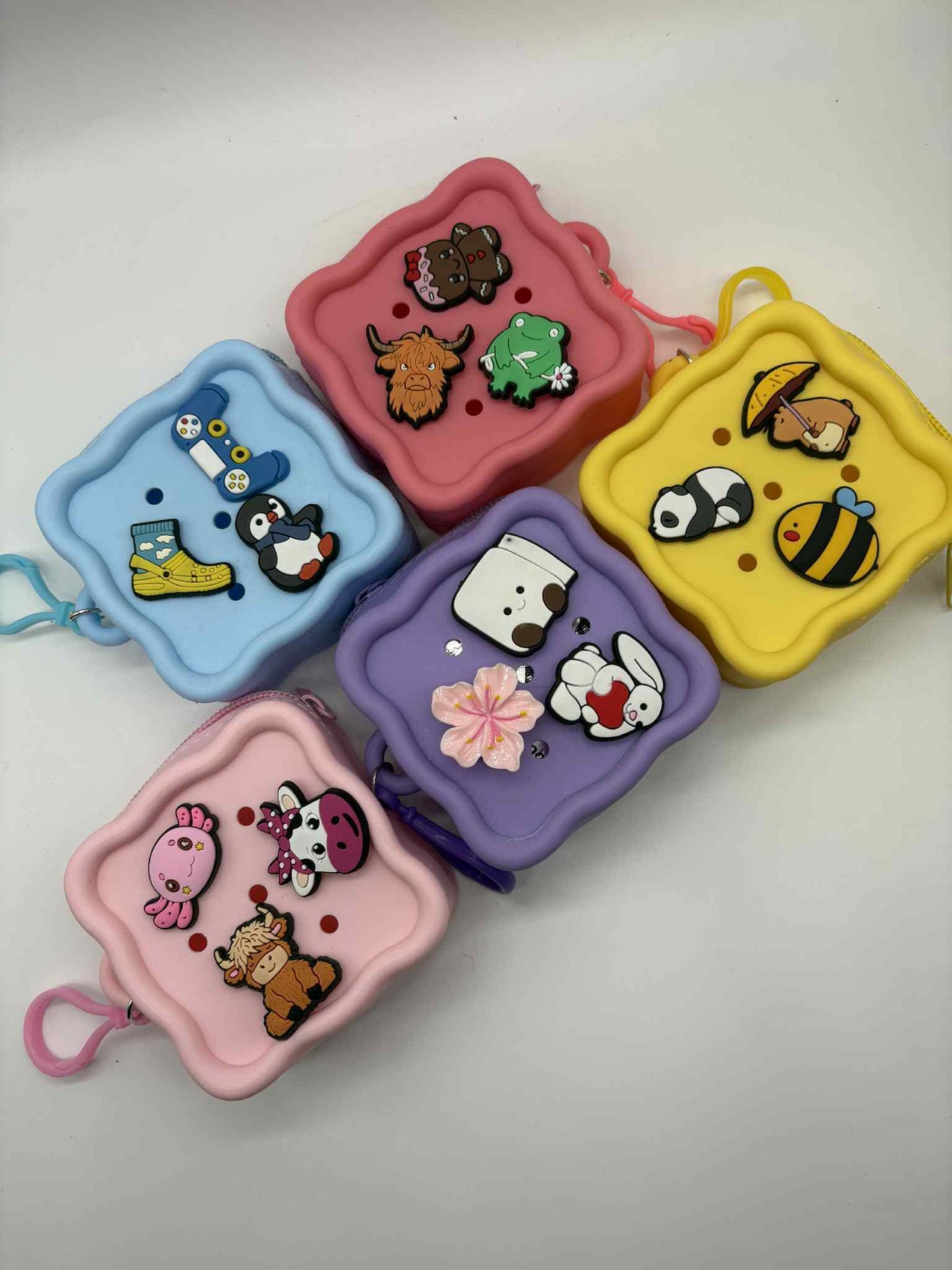 Silicone Charm-able Coin Bags (Square)