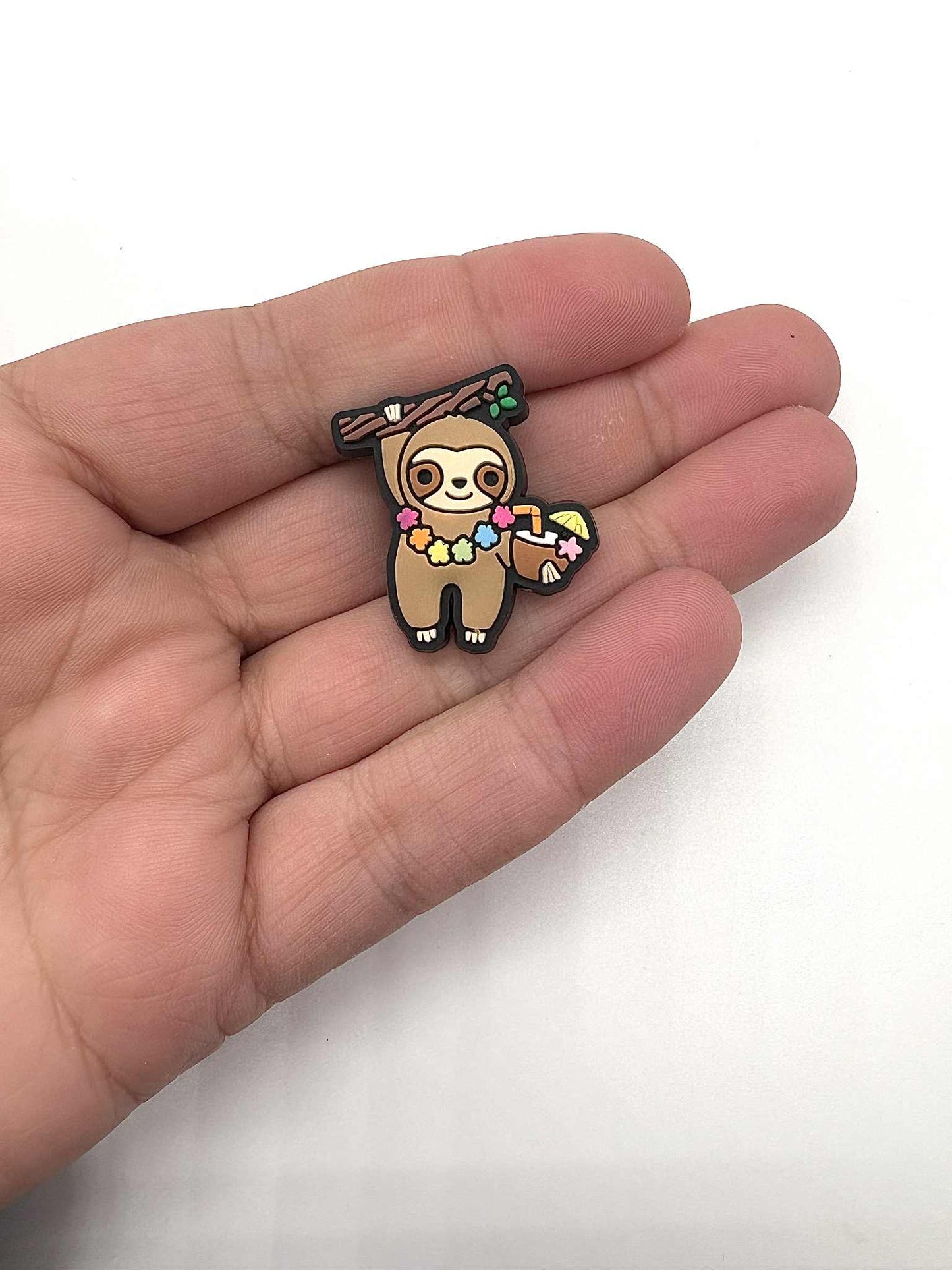 Hanging Sloth with Coconut Shoe Charm