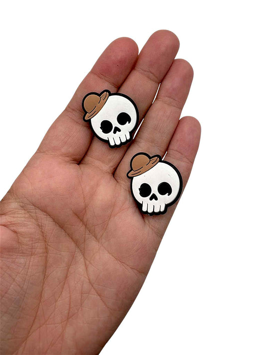 Skull With Hat Shoe Charm