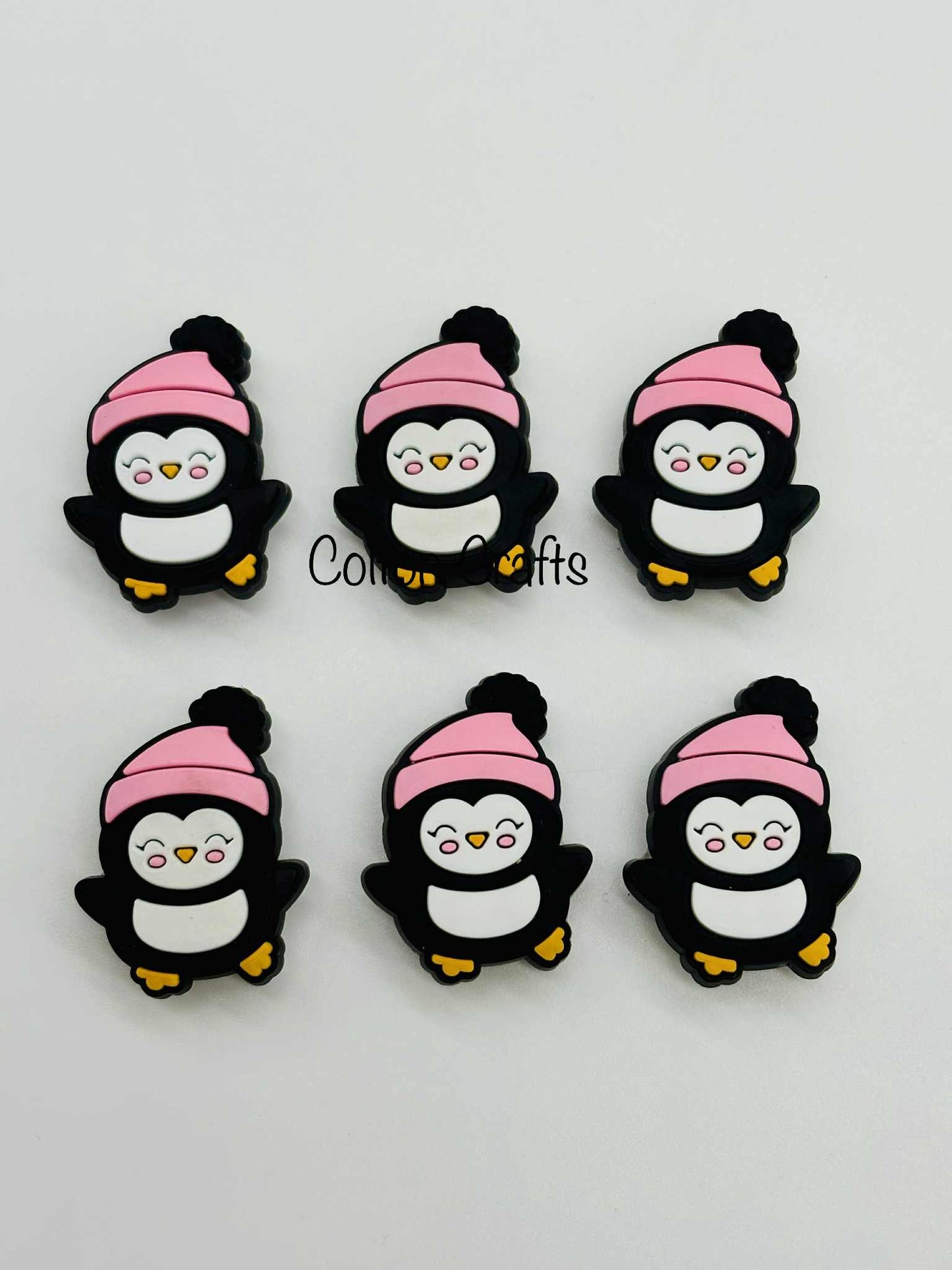 Winter Penguin with Pink Hat Shoe Charm