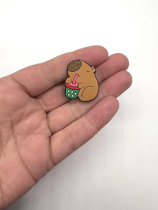 Capy With Juice Cup Shoe Charm
