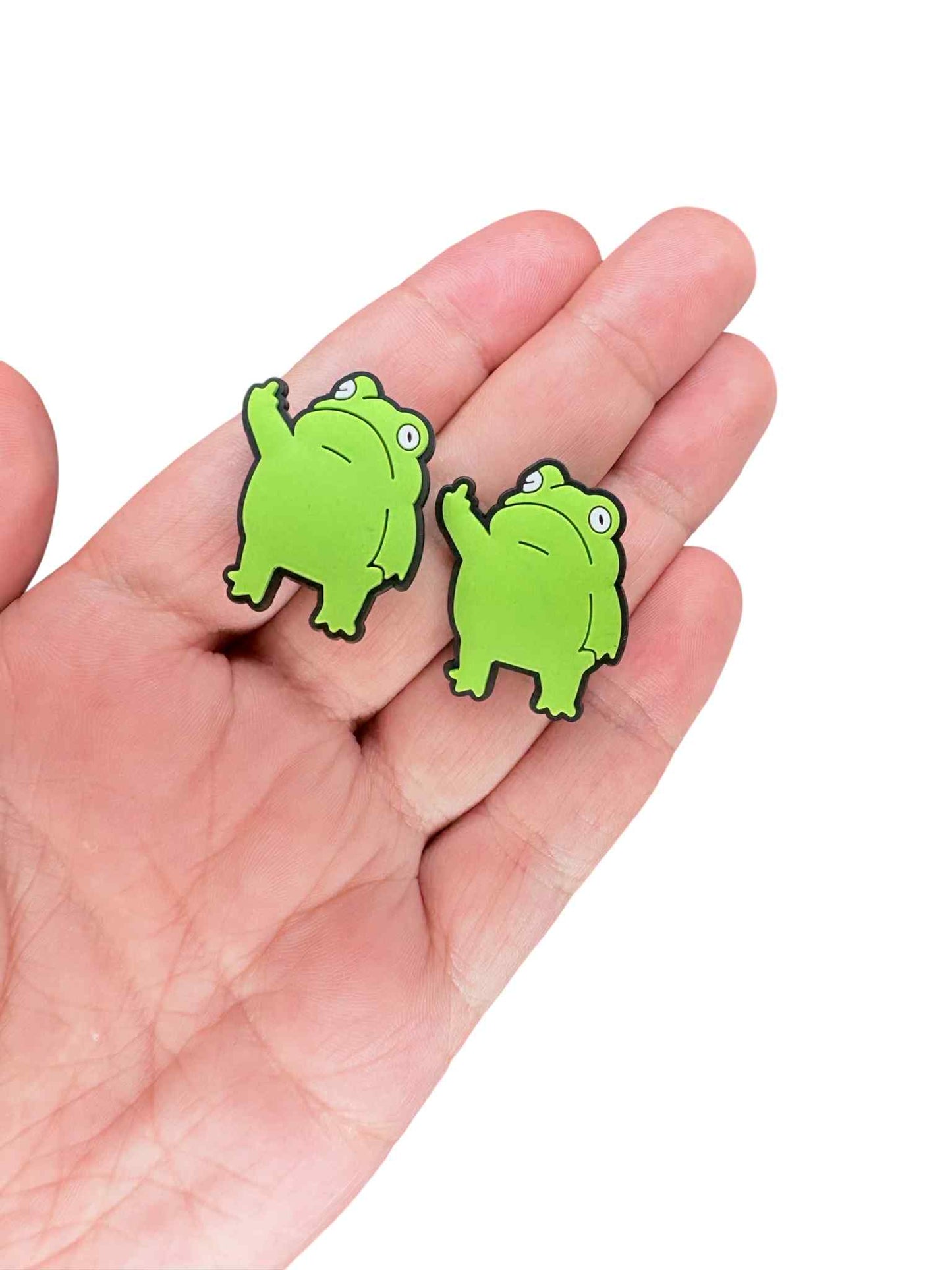 The Flipped Off Frog Shoe Charm