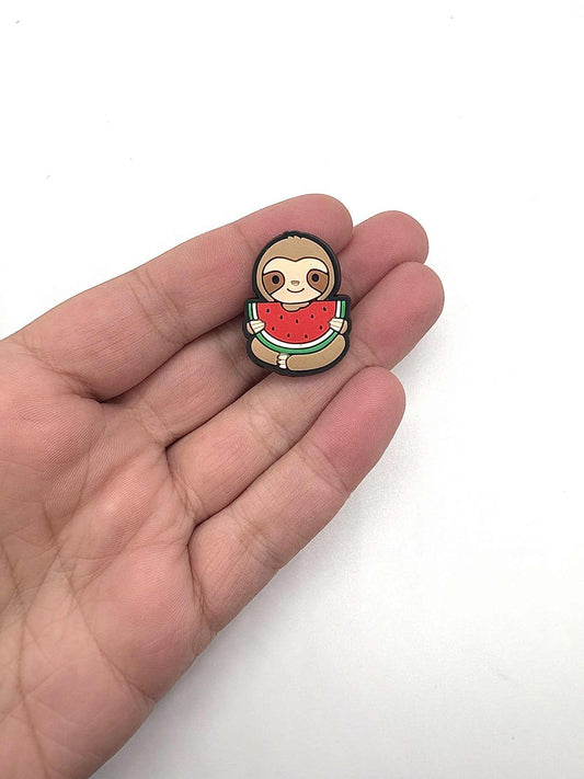 Watermelon Slice Sloth Shoe Charm