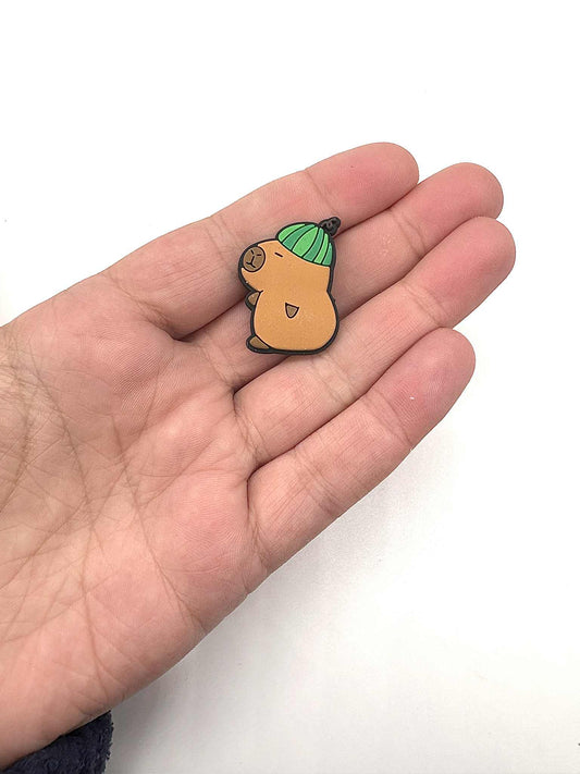 Capybara With Melon Hat Shoe Charm