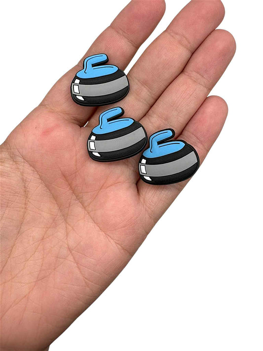 Blue Curling Stone/Rock Shoe Charm