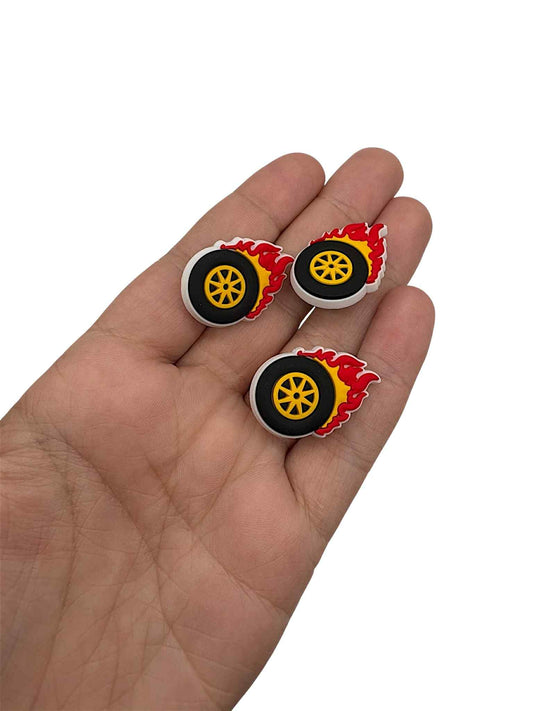 Flaming Wheels Shoe Charm