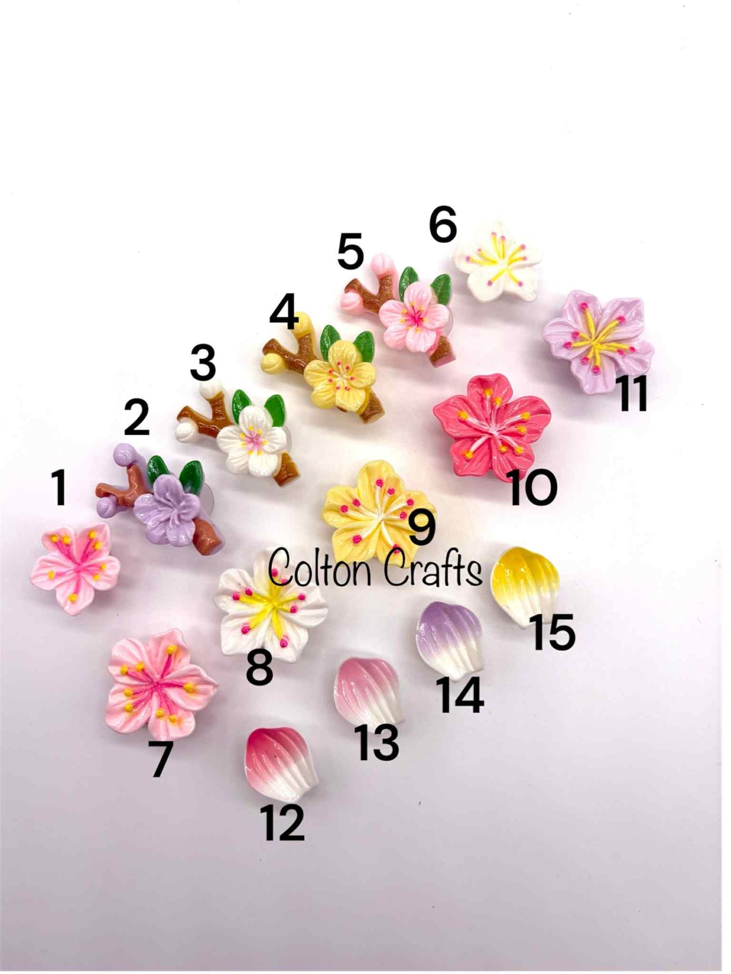 Resin Lilly Flower & Other Floral Design Shoe Charms