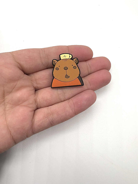 Capybara With Mug On Head Shoe Charm