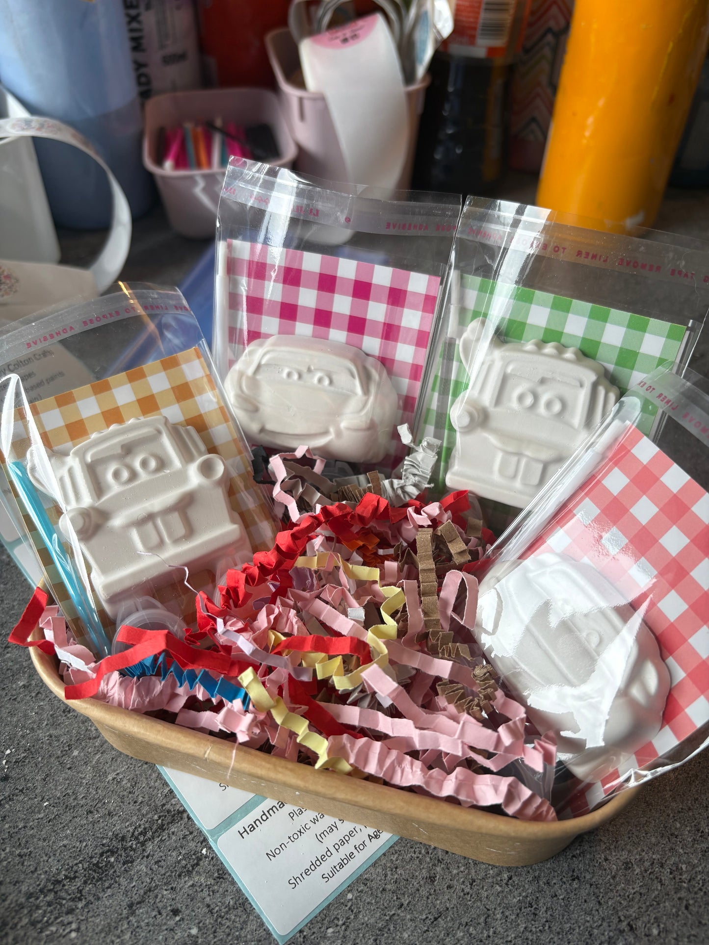 Car Themed Party Bags with 2 paints each - Magnet Option Available