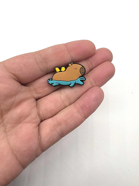 Capybara Swimming Shoe Charm