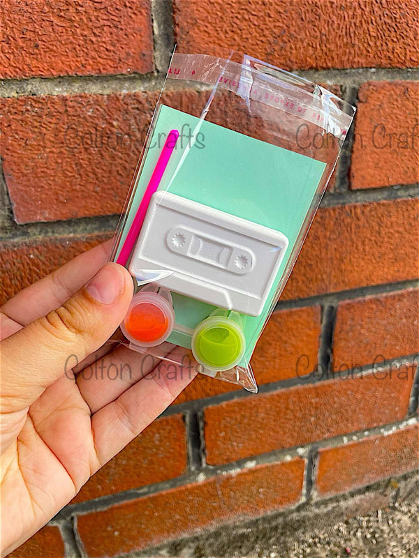 Cassette Tape Party Bag with 2 paints each