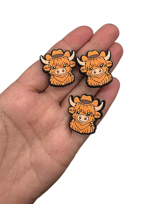 Cowboy Highland Cow Shoe Charm