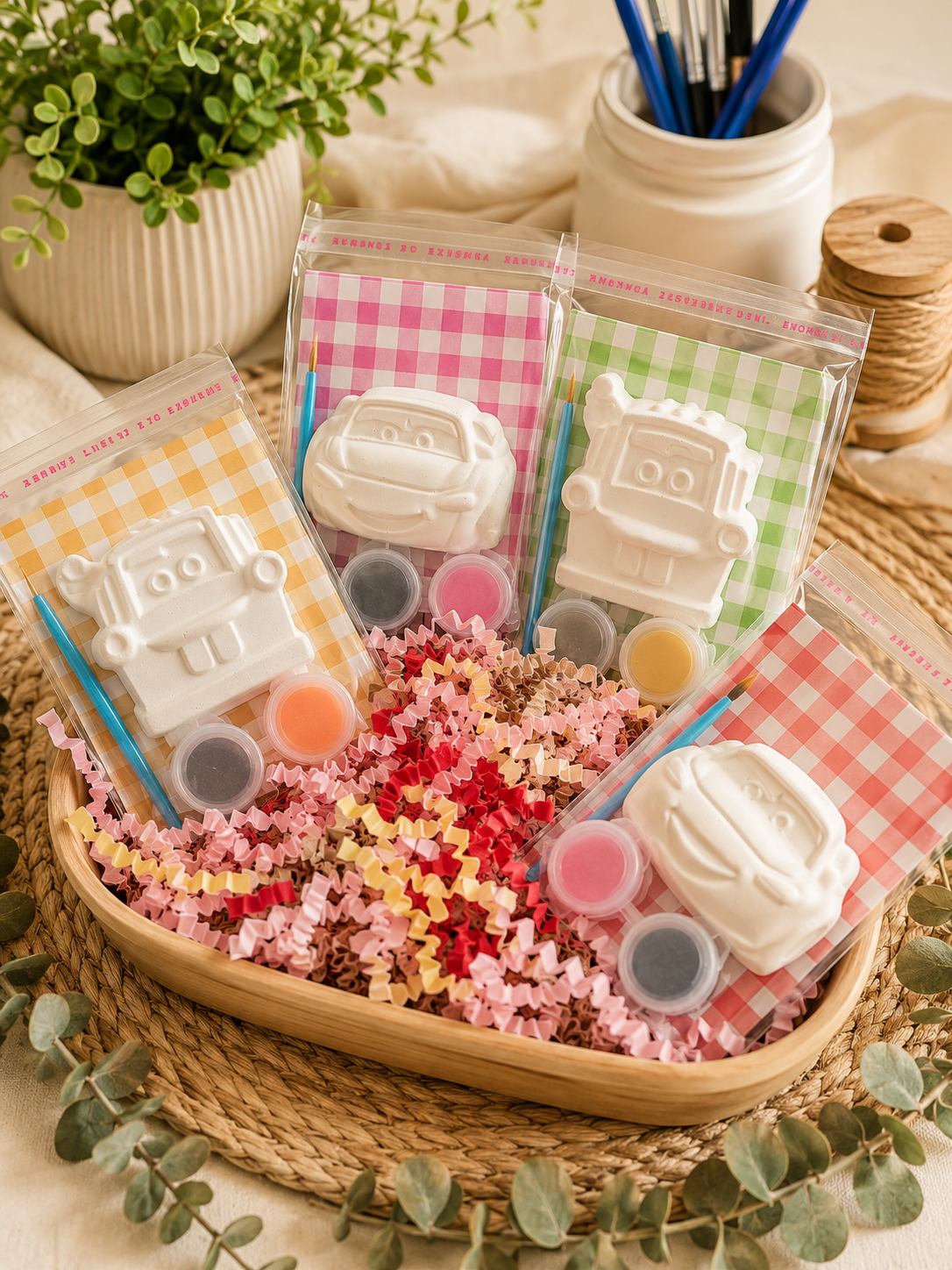 Car Themed Party Bags with 2 paints each - Magnet Option Available