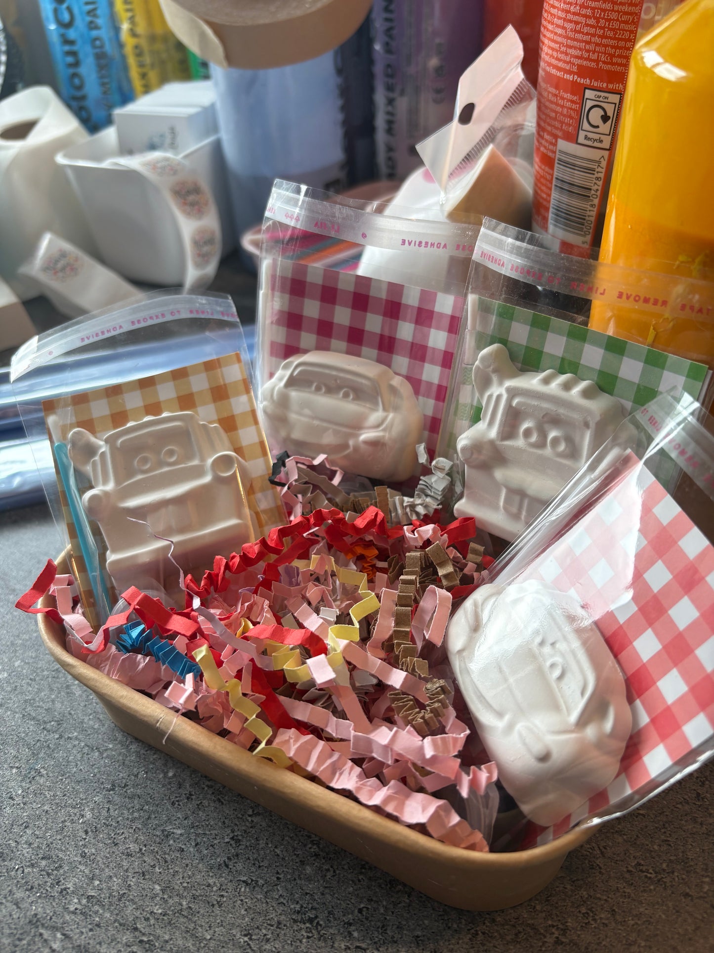 Car Themed Party Bags with 2 paints each - Magnet Option Available