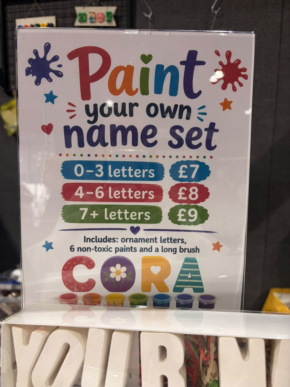 Paint Your Own Name ~ Personalised Boxed Gift for Kids ~ Christmas ~ Birthday ~ Christmas Eve Box Fillers ~ Party Bag Fillers