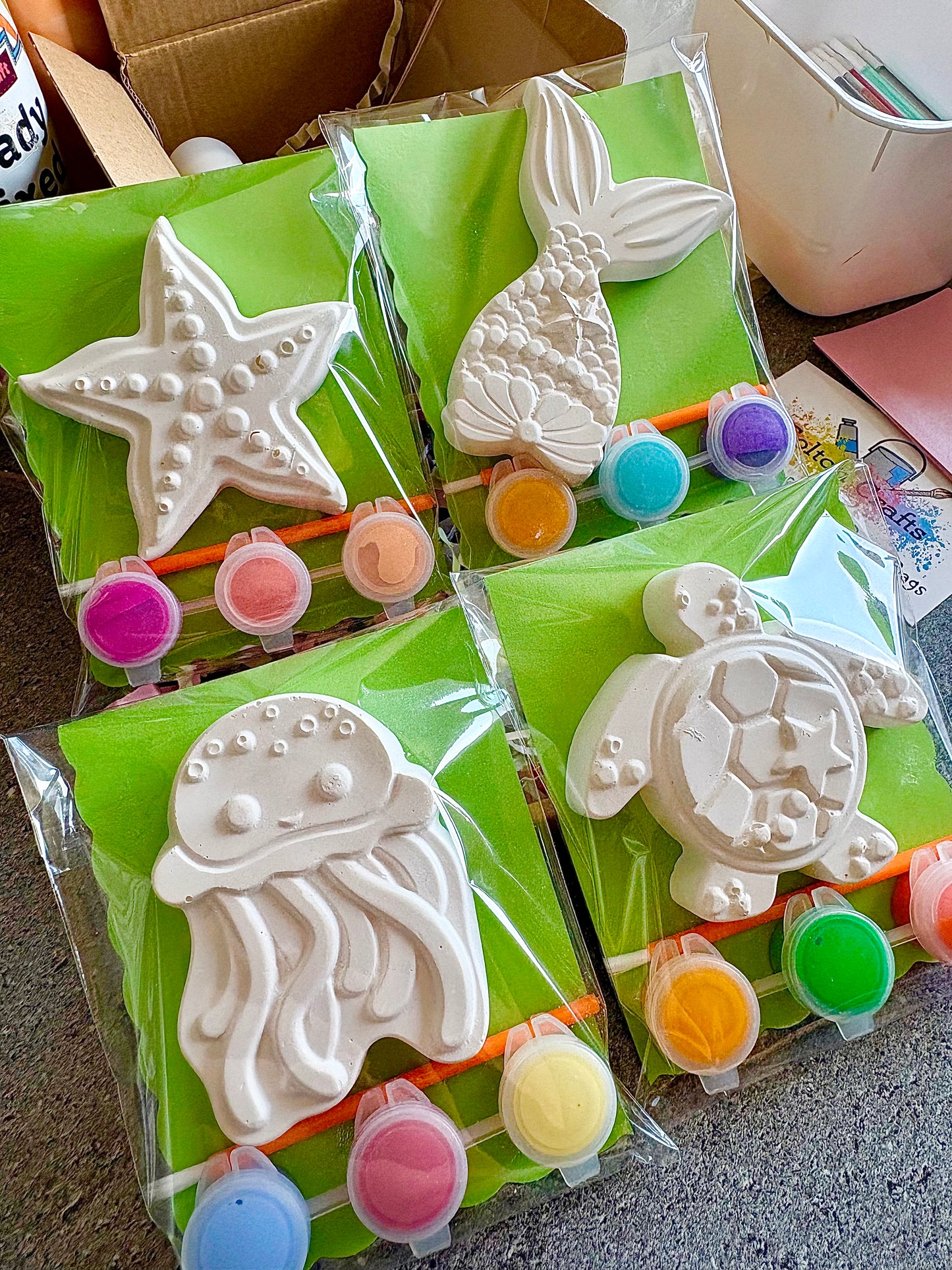 Under The Sea Themed Party Bags with 3 paints each