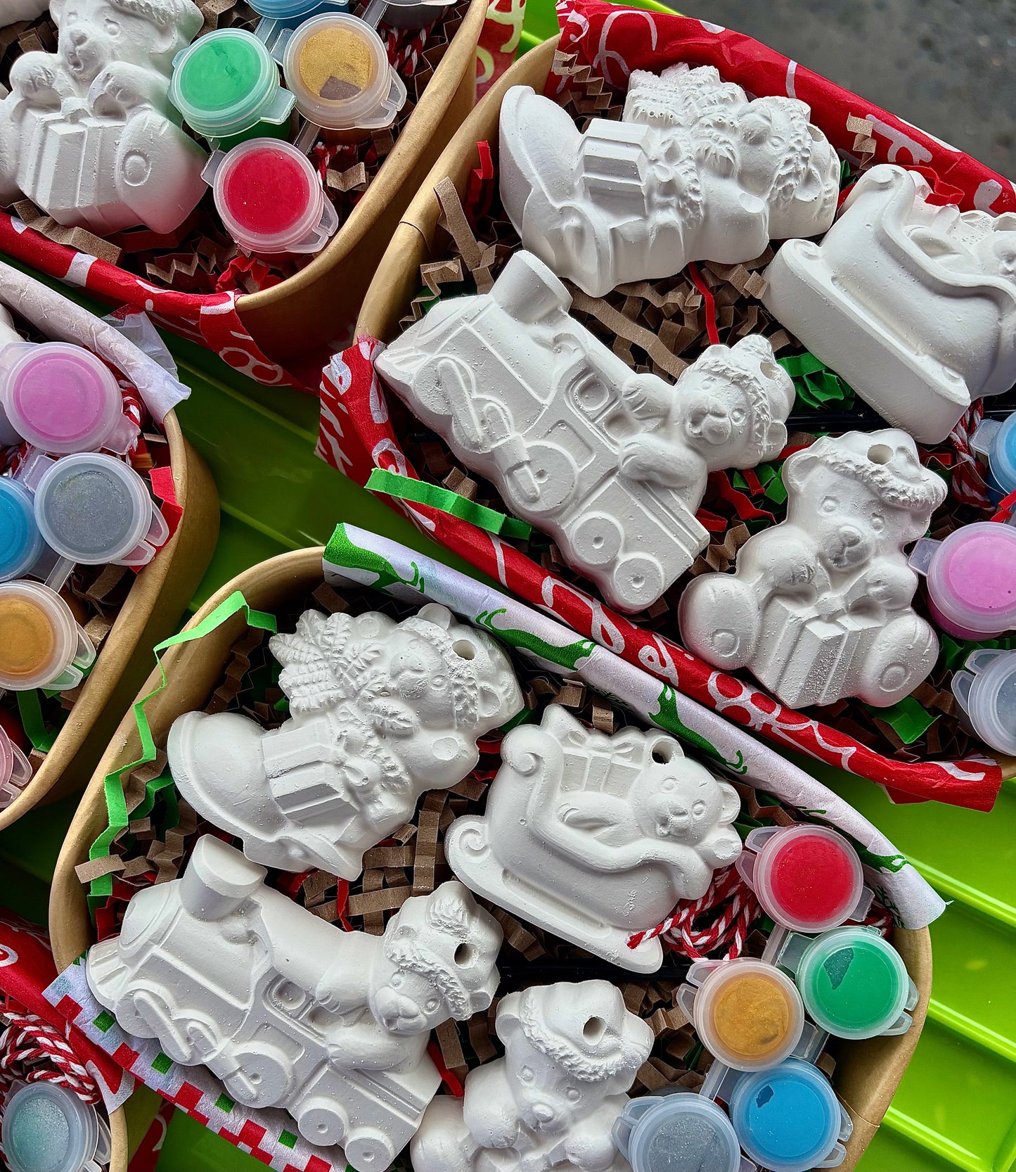 Christmas Teddy Bear Themed Hanging Ornament Box Set