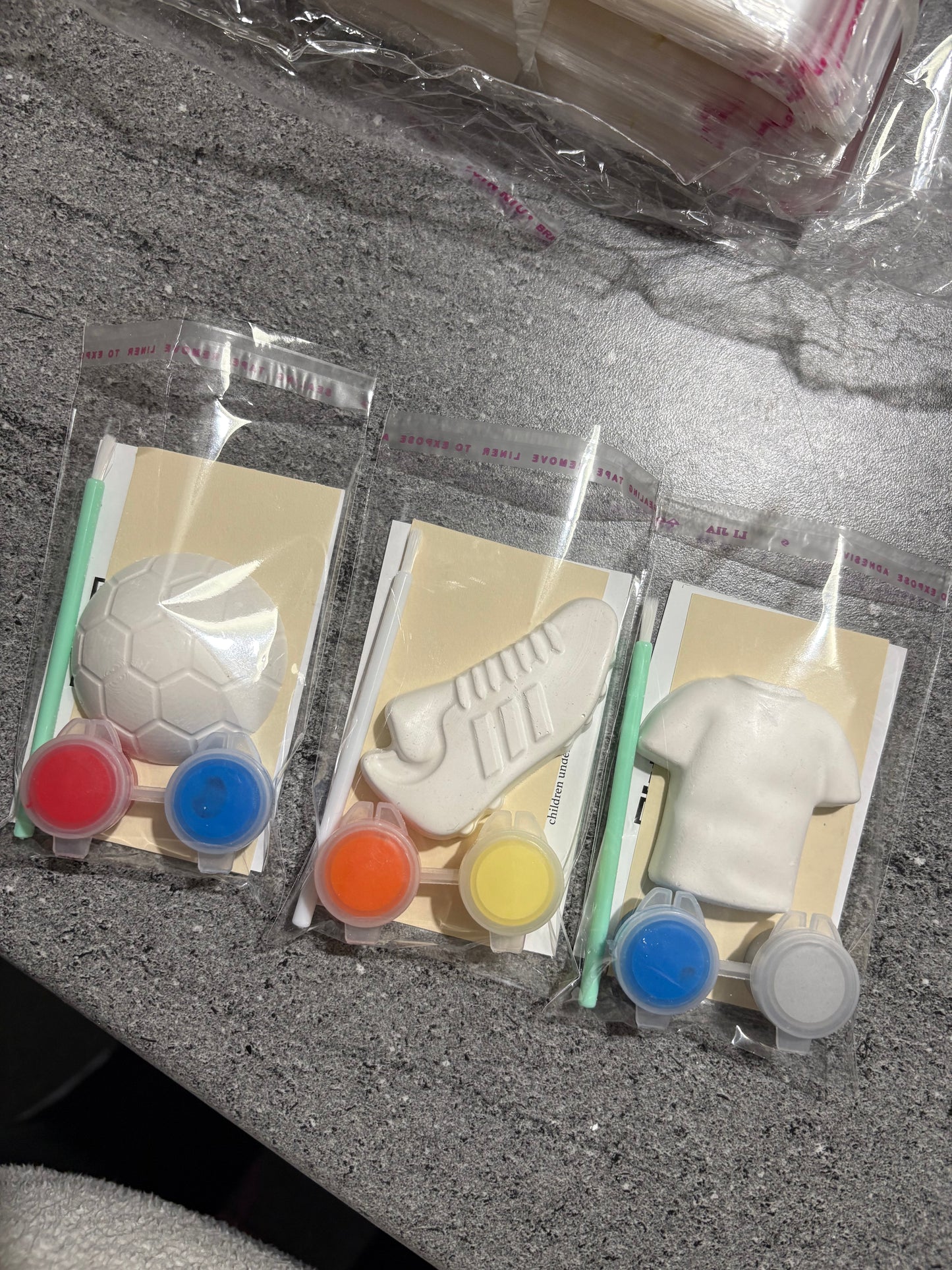 Football Themed Party Bags with 2 paints each