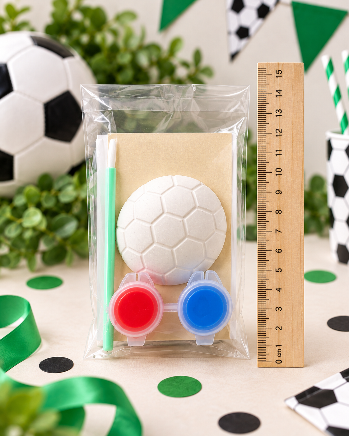 Football Themed Party Bags with 2 paints each