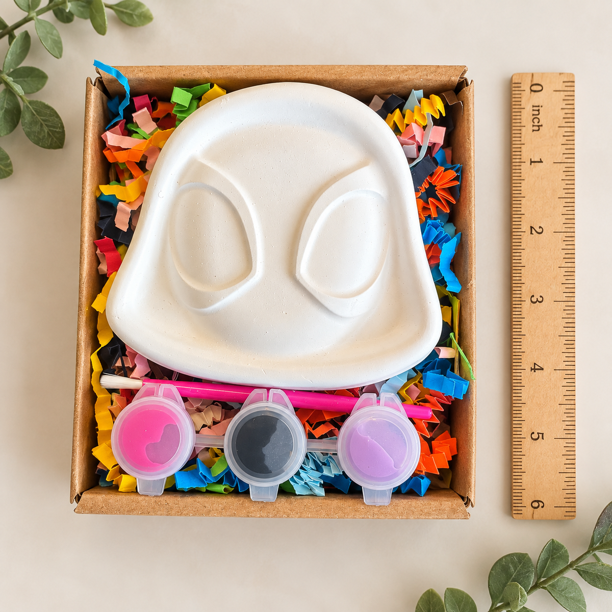 Girl Spider Hero Plaster Shape Box Kit with 3 paints & Brush