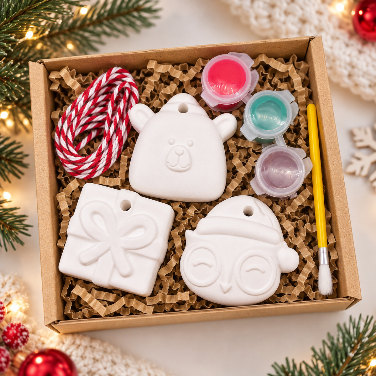 3 Random Christmas Shaped Hanging Decoration Box Set