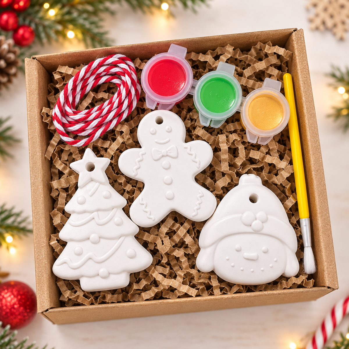 3 Random Christmas Shaped Hanging Decoration Box Set