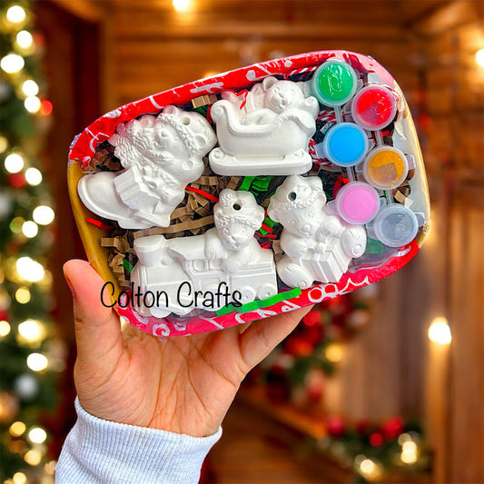 Christmas Teddy Bear Themed Hanging Ornament Box Set
