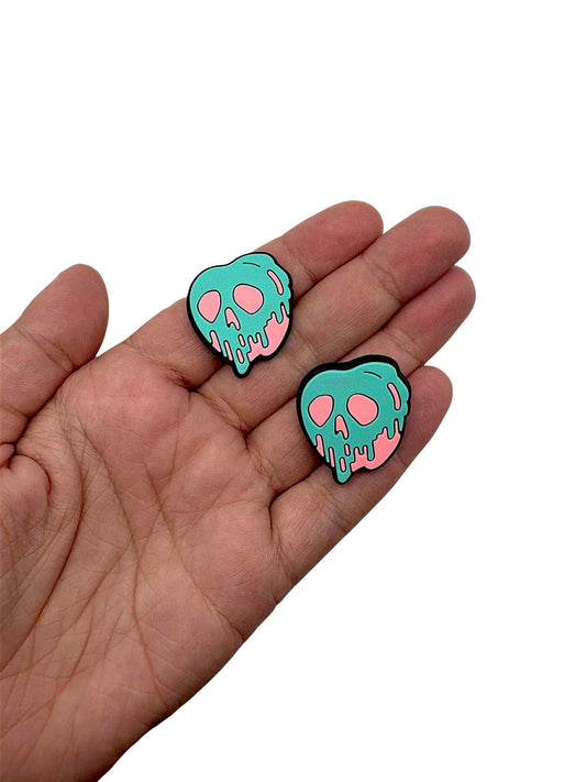 Apple Skull Shoe Charm